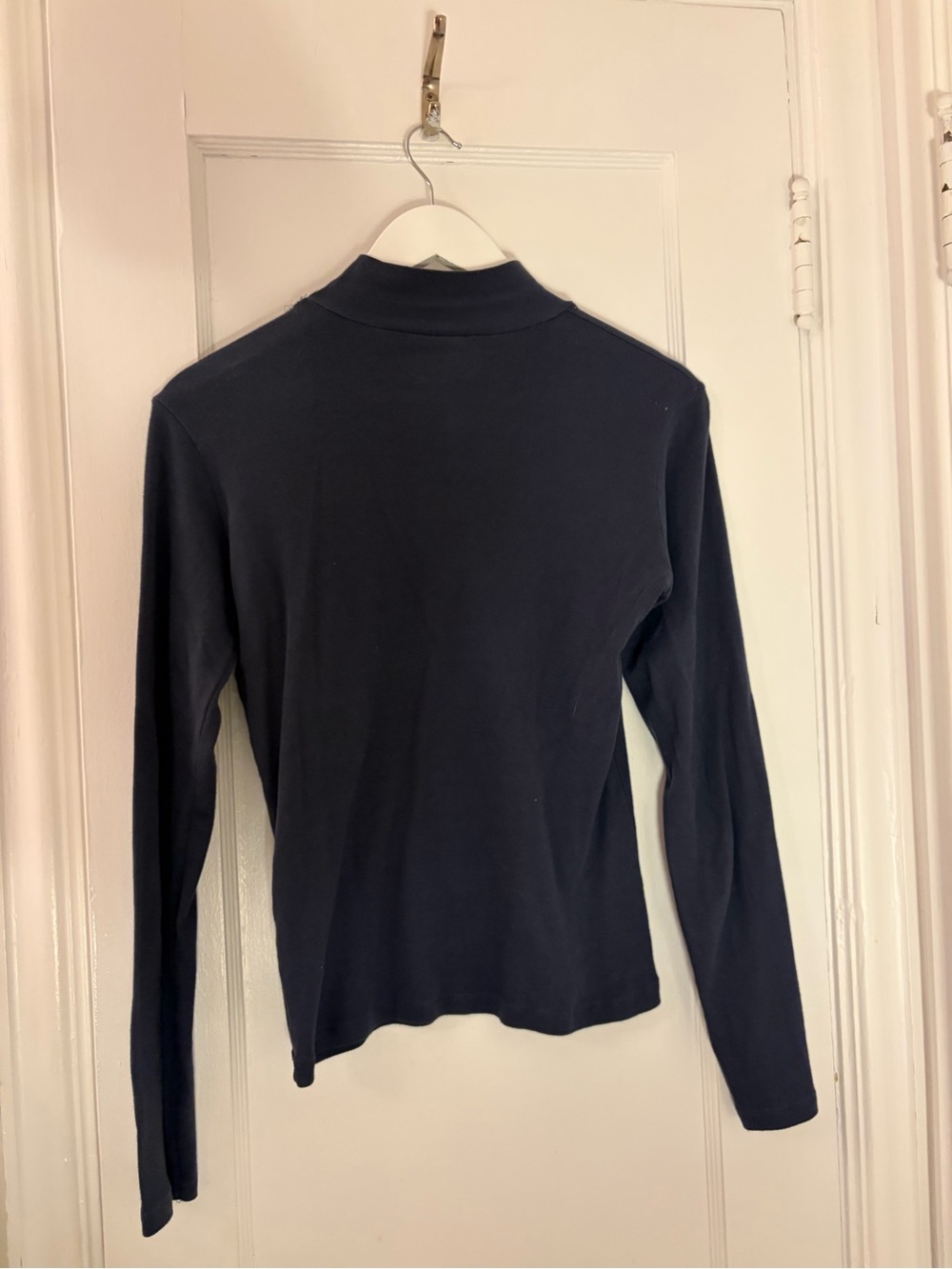 Brandy Melville Navy Long-Sleeve Mock Neck Top